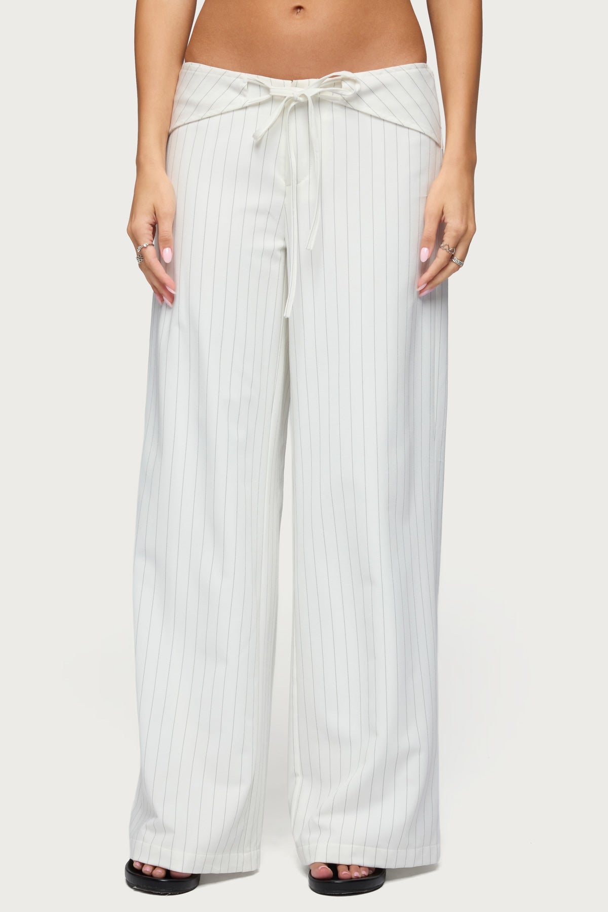 Parker Pinstripe Tie Belt Pants - Image 2
