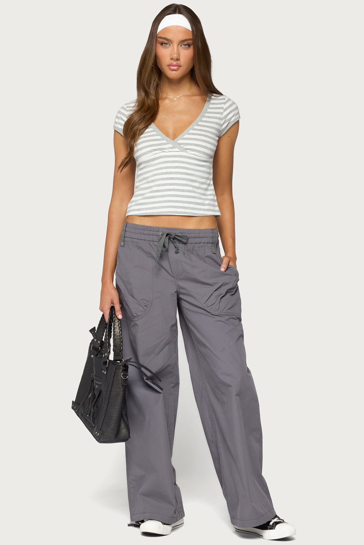 Laia Striped V Neck T Shirt - Image 2