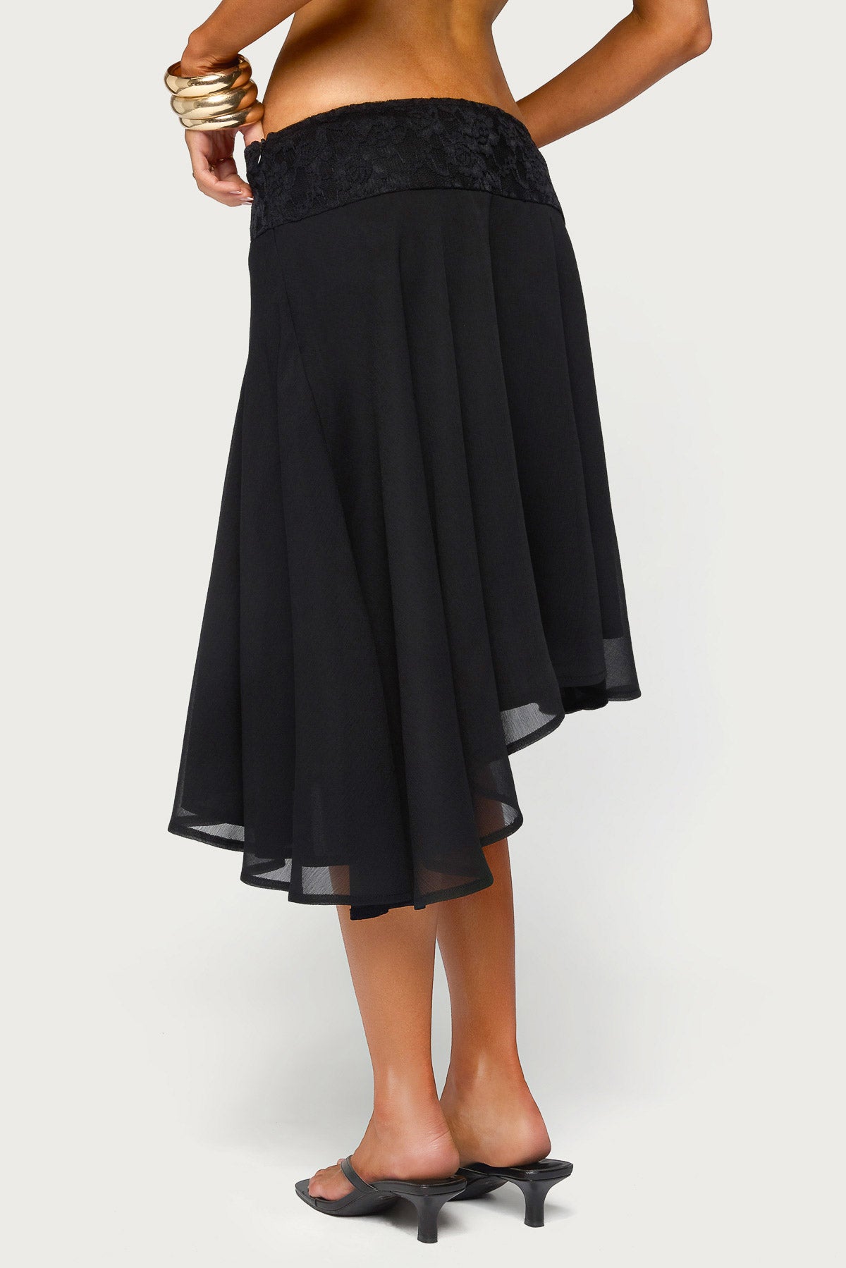 Evia Lacey Asymmetric Midi Skirt - Image 4