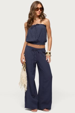 Viktoria Wide Leg Gauze Pants