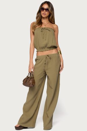 Viktoria Wide Leg Gauze Pants