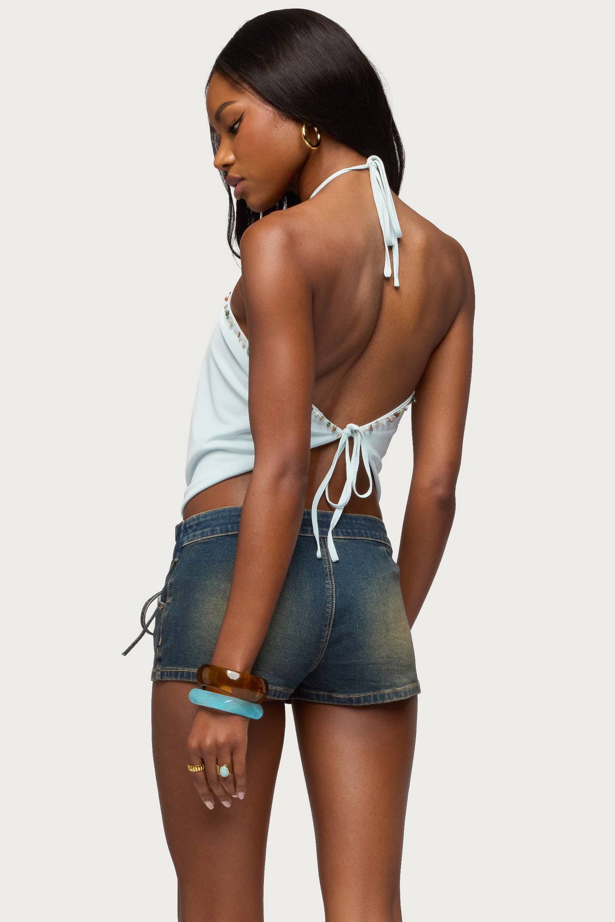 Stone Backless Cowl Neck Top - Image 5