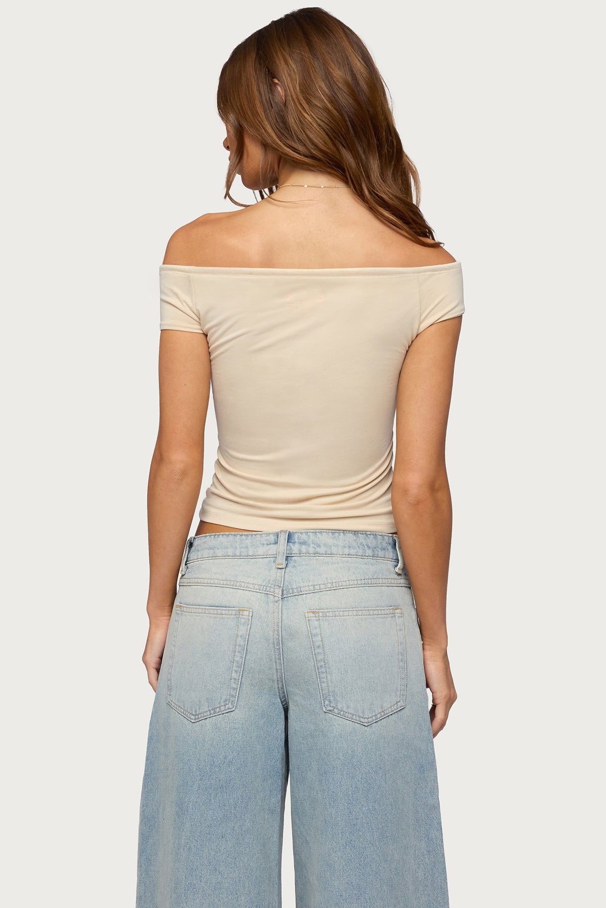 Kaite Off Shoulder Cutout Tie Top - Image 4