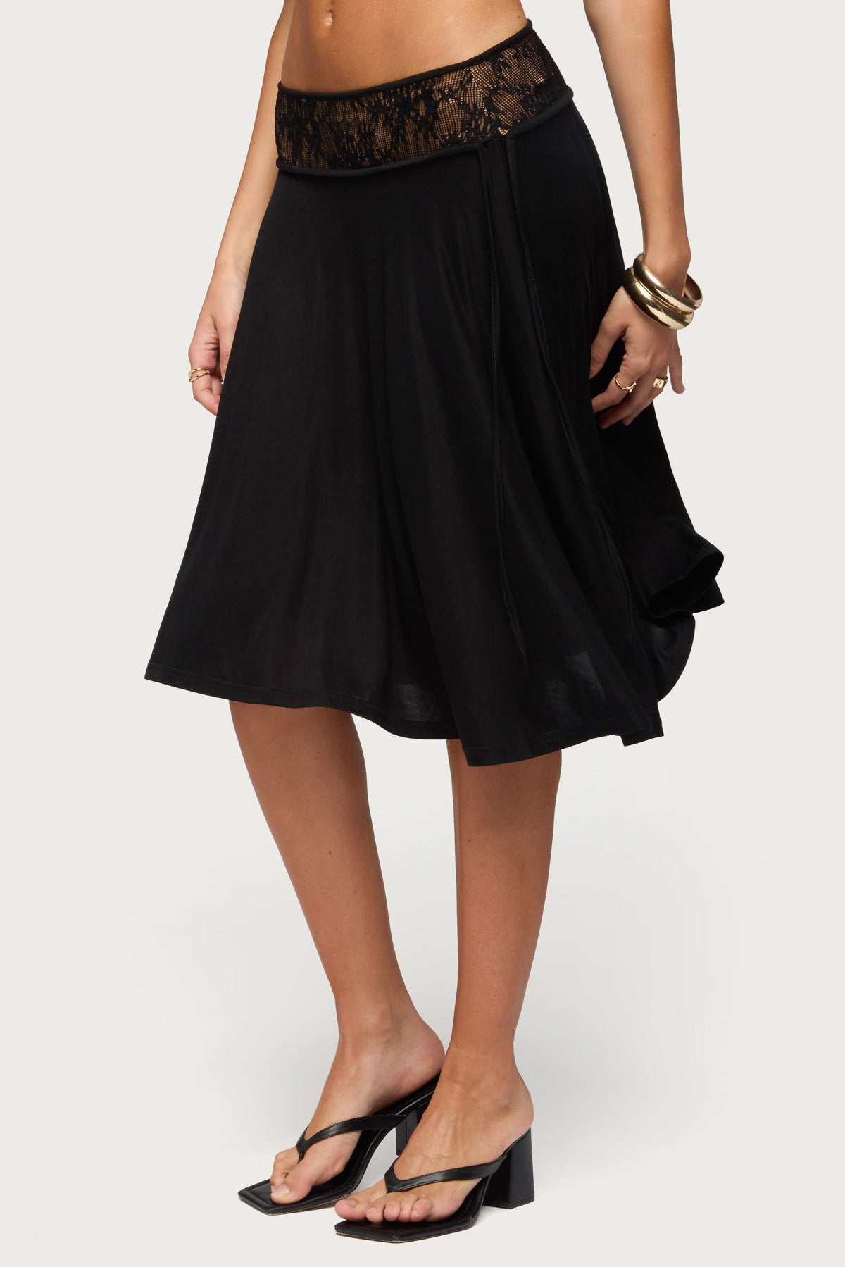 Winonah Crochet Waist Midi Skirt - Image 3