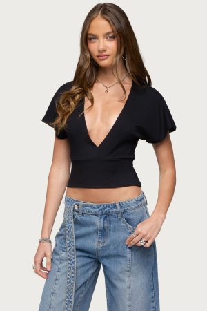 Mundy Deep V Neck Top