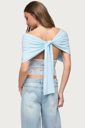 Eloria Lacey Flutter Tie Top