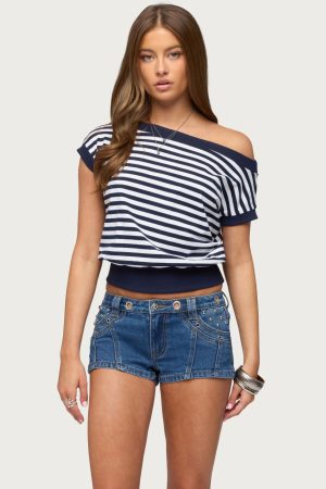 Philly Striped Off Shoulder Top