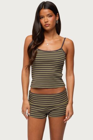 Jody Striped Ribbed Tank Top