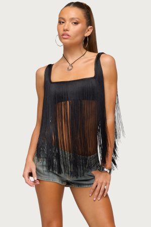Eranthe Fringed Crop Top