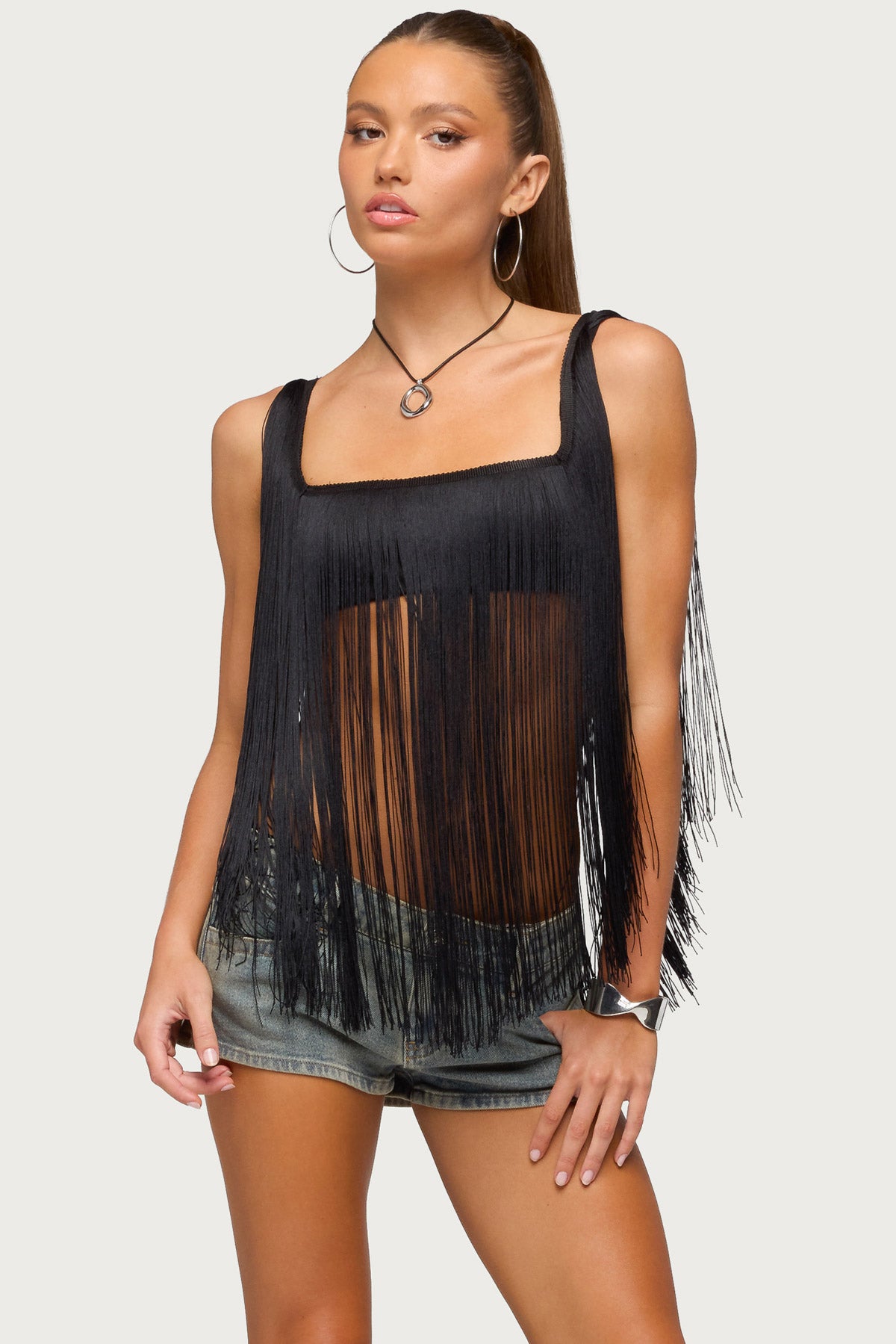 Eranthe Fringed Crop Top