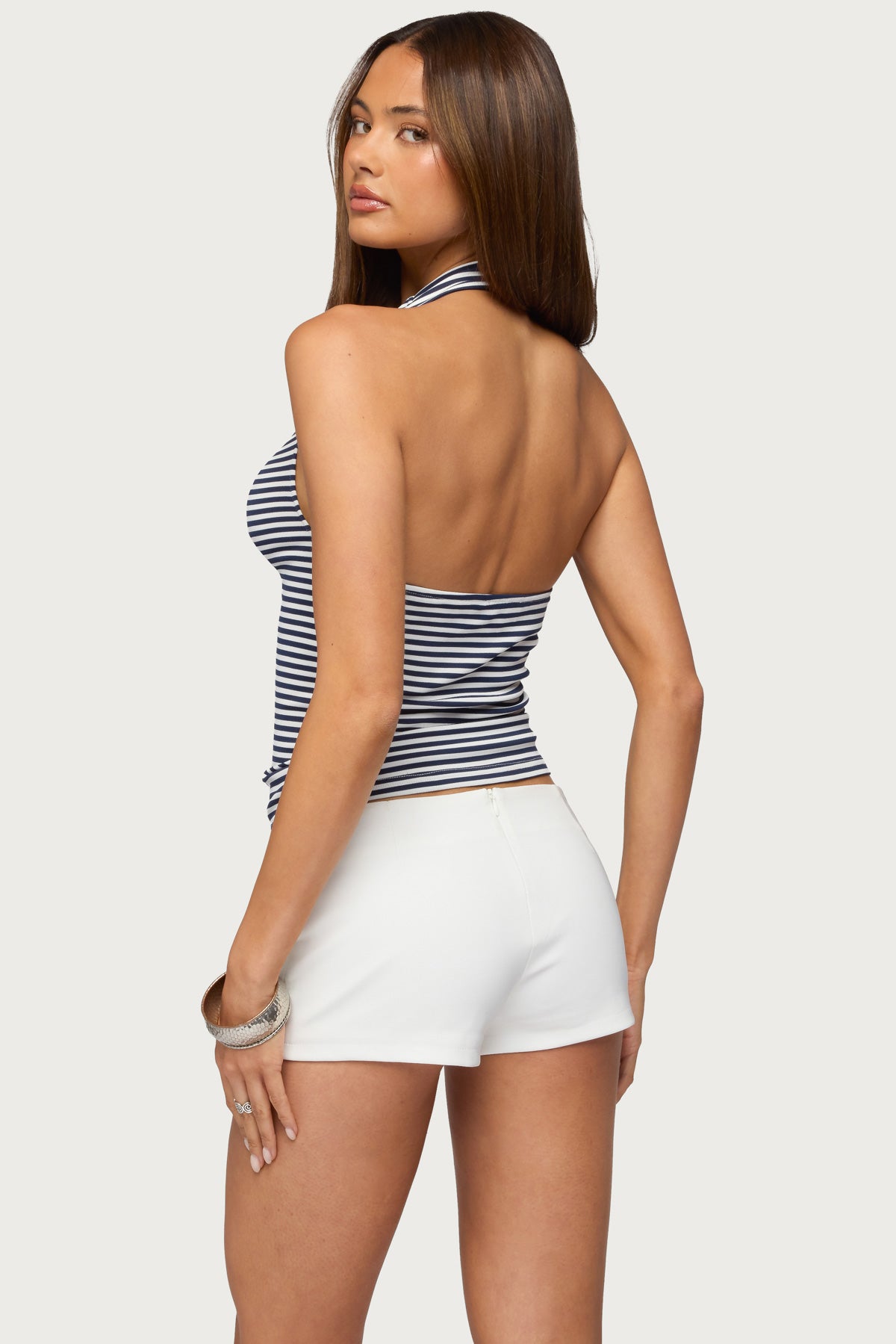 Loran Striped High Cowl Neck Top - Image 4