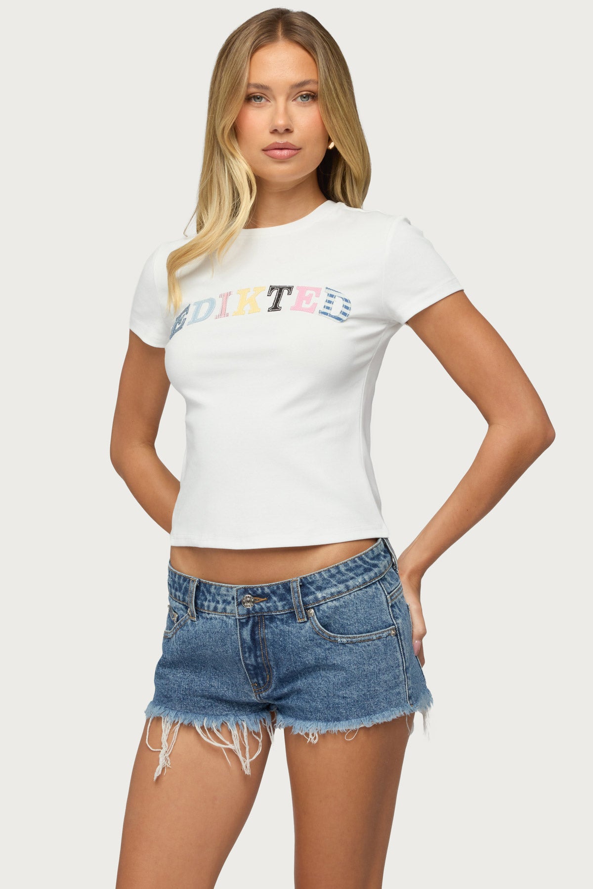 Edikted Patchwork Baby T Shirt - Image 3