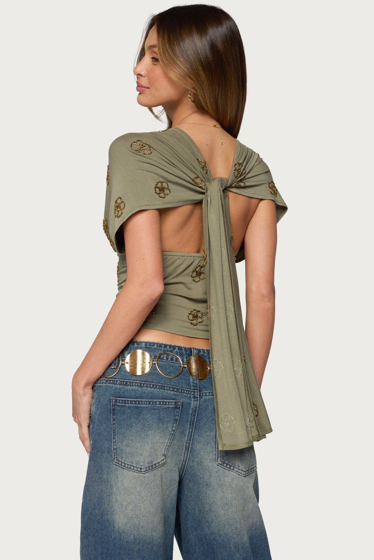 Ellora Beaded Flutter Tie Top - Image 5