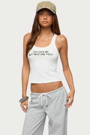 Who Are You Ribbed Tank Top