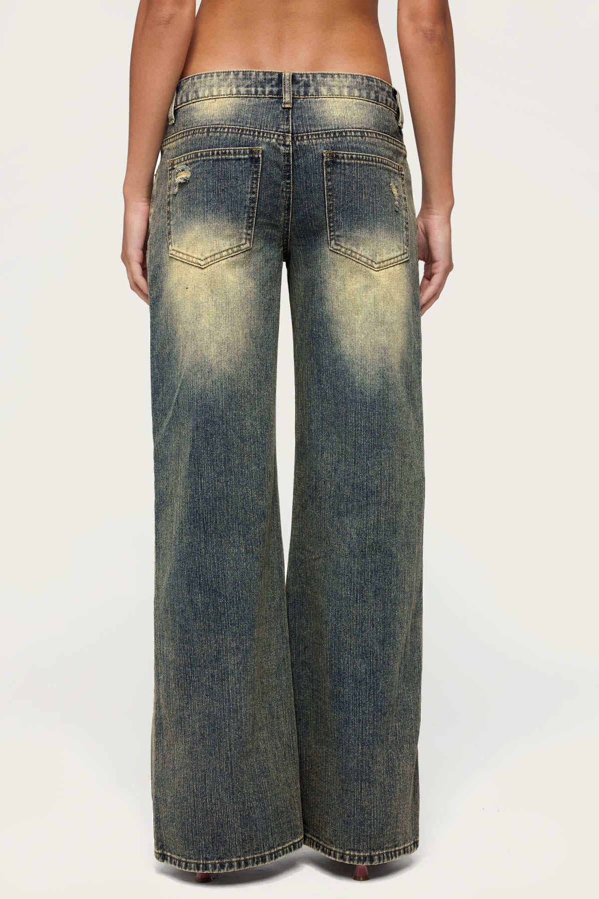 Noor Distressed Low Rise Baggy Jeans - Image 4