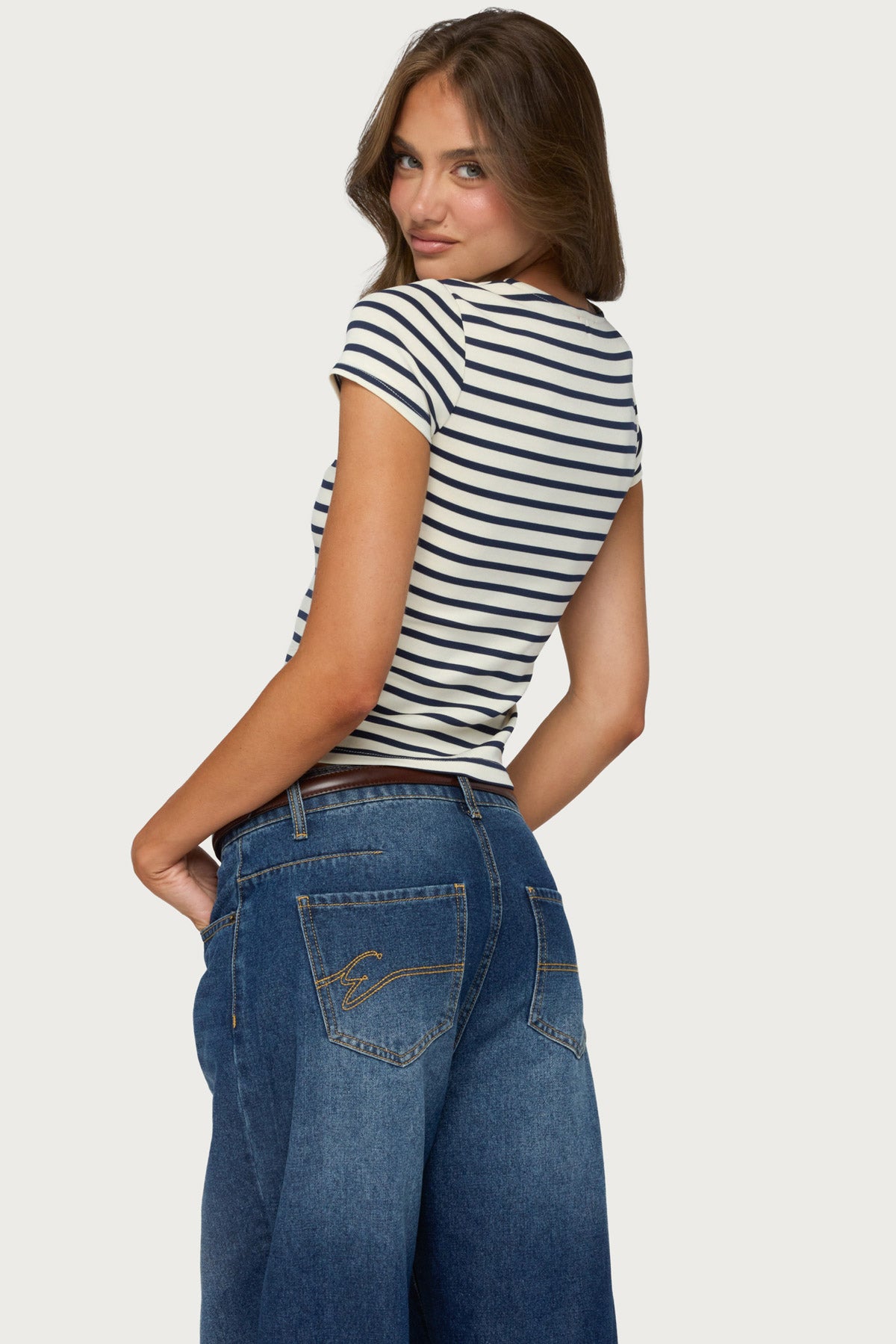 Bonita Striped Button Up Top - Image 4